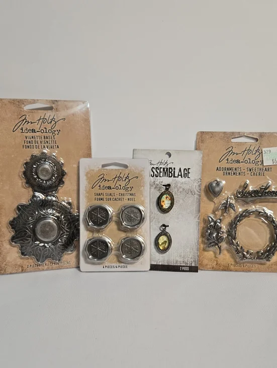Tim Holtz Idea-ology Mixed Media Vignettes Asemblage Adornments NWT Craft Lot