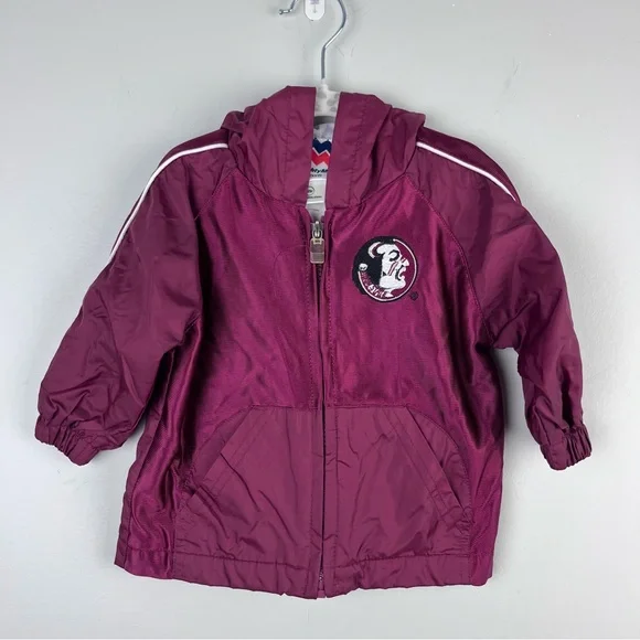 Florida State Seminole Red Full Zip Up Hooded Jacket Kid’s 12 Months