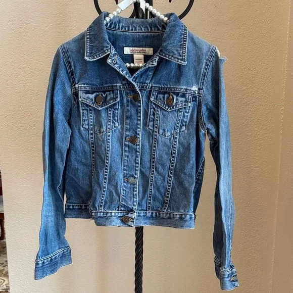 Abercrombie &‎ Fitch Classic Blue Denim Jacket~Sz Youth Large