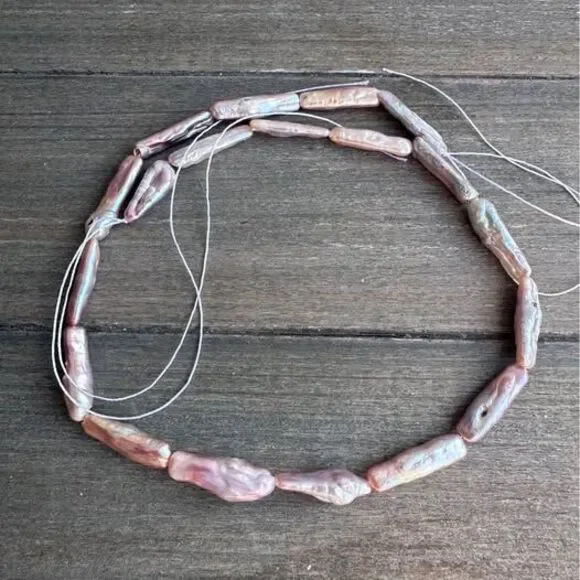 Natural Purple Pearl Rectangular strand for DIY