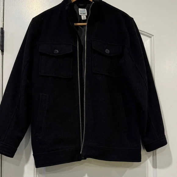 Old Navy Kids Black Wool-blend Jacket Size Large 10/12yrs.