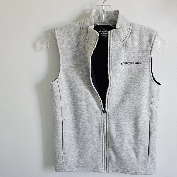 Vineyard Vines Light Gray Zip Performance Vest