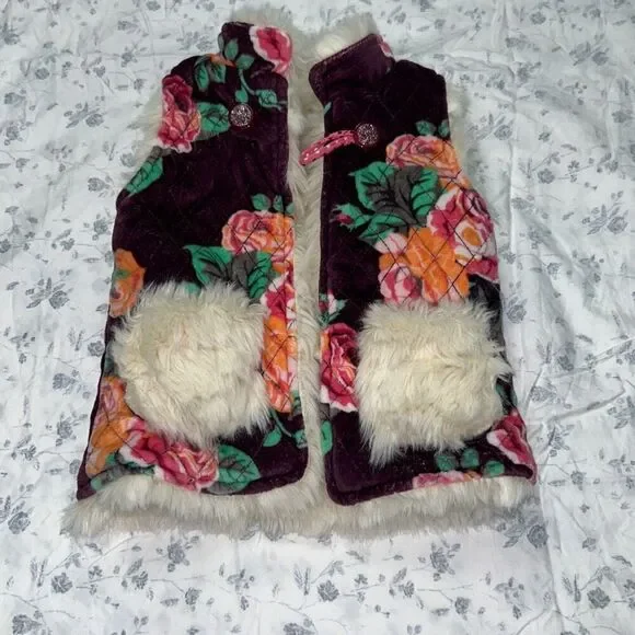 Matilda Jane Fur Floral Once Upon A Time Reversible vest 12-18