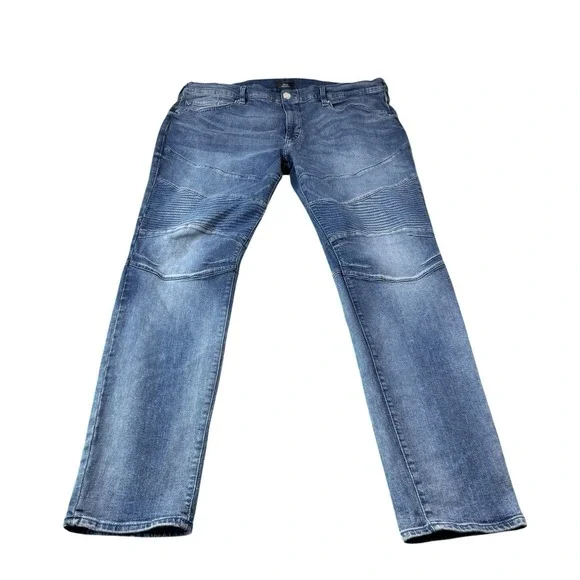 True Religion Rocco Relaxed Skinny Moto Men's Stretch Denim Jeans Size 42x34