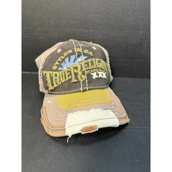 Vintage The Buddah Raising Sun XXX True Religion Distressed Baseball Hat