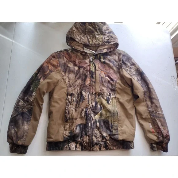 Rustic Ridge Kids Camo Hunting Jacket Scent Stop Hooded Bomber Coat Medium M