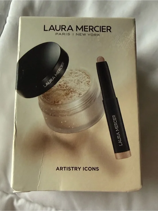 laura mercier Loose Setting Powder & Highlight Stick in Beige and Black