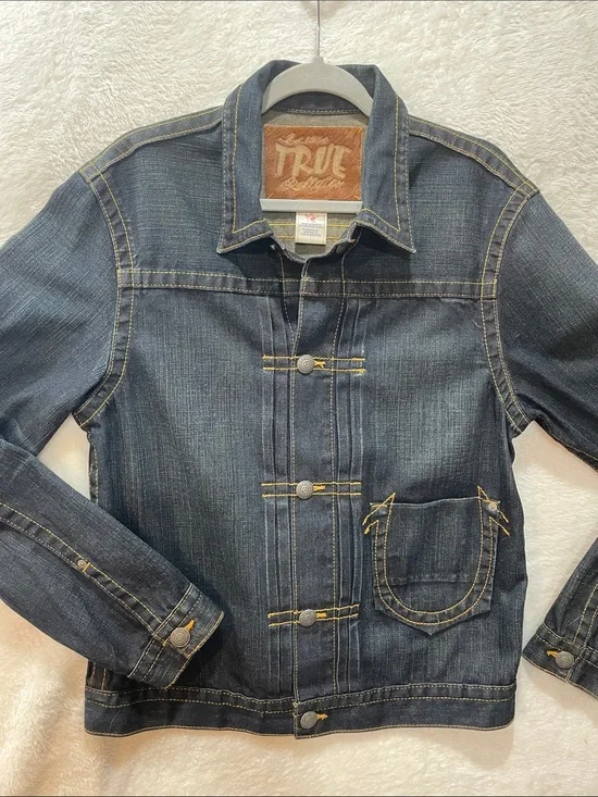 True Religion Denim Jacket Pony Express Large Cinch Iron Horse Indigo 2011 Kyle