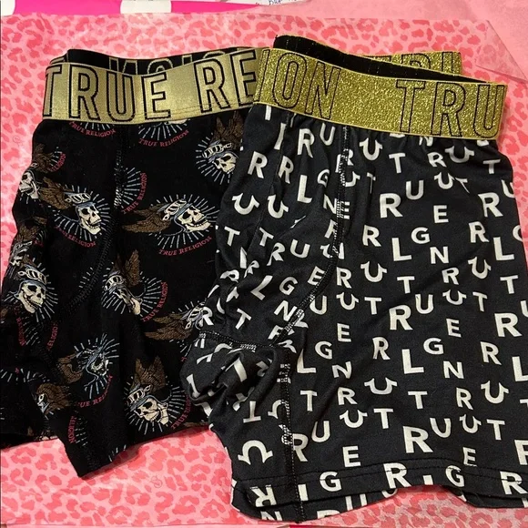 True Religion Black and Gold Boxer Briefs Duo