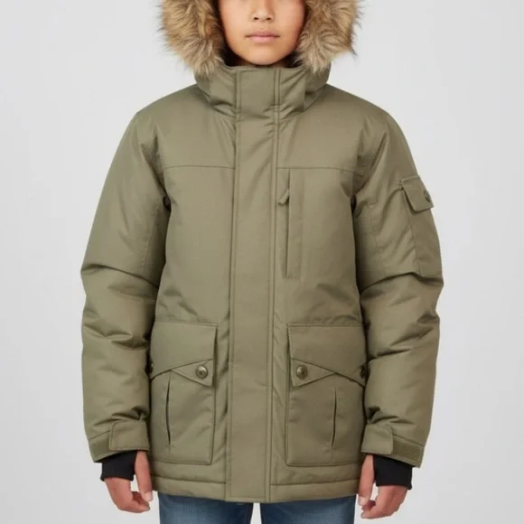 * Pwdr Room Winter Ski Jacket Coat Size S Olive Green