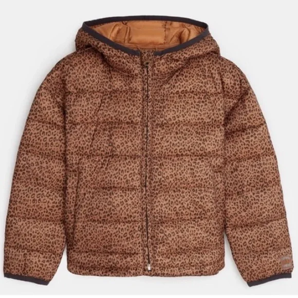 Baby GAP Leopard Animal Print 100% Recycled Lightweight Puffer Jacket