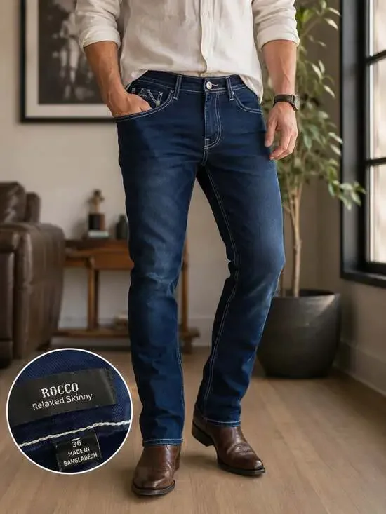 True Religion Rocco Relaxed Skinny Blue Jeans