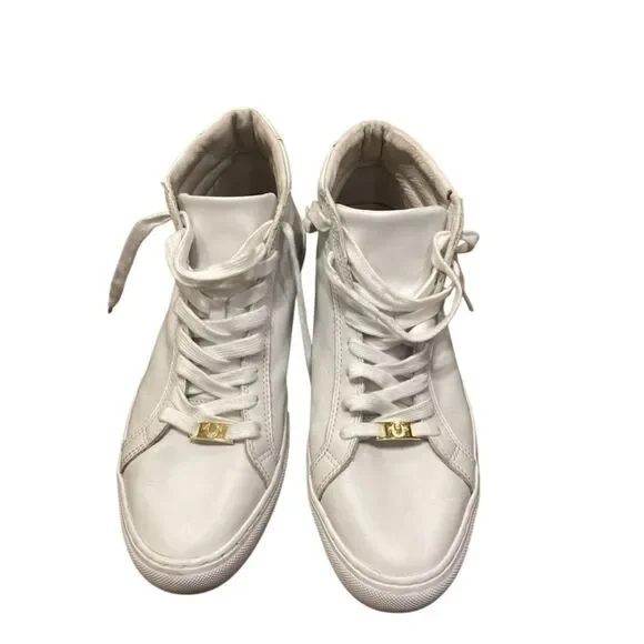 True Religion Mens Leather White Mid Trainers Sneakers Shoes size 7