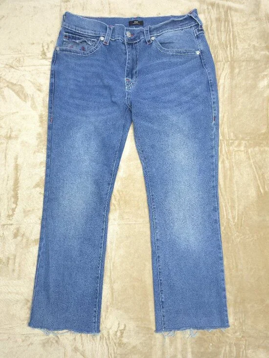 True Religion Billy Relaxed Bootcut Jeans Mens 36 Blue Flap Pocket