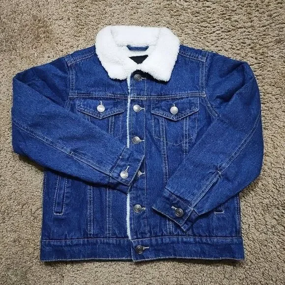 RSQ Kids Sherpa Jean Denim Jacket Large -T