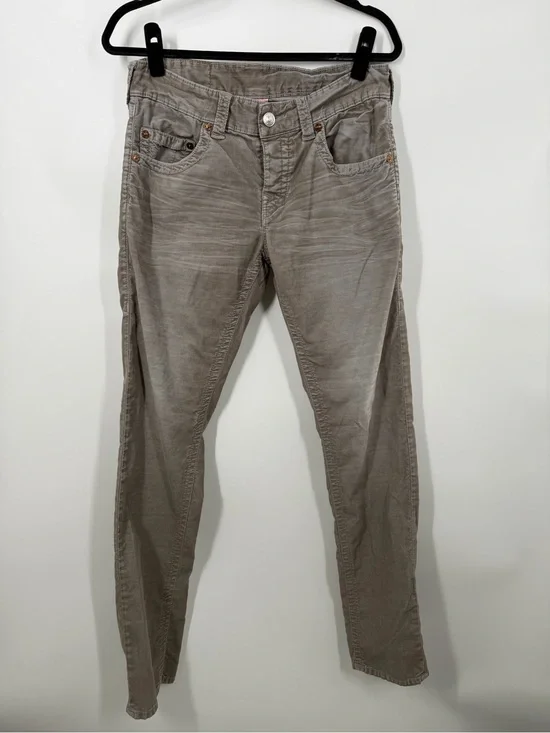 True Religion Geno Gray Corduroy Slim Pants