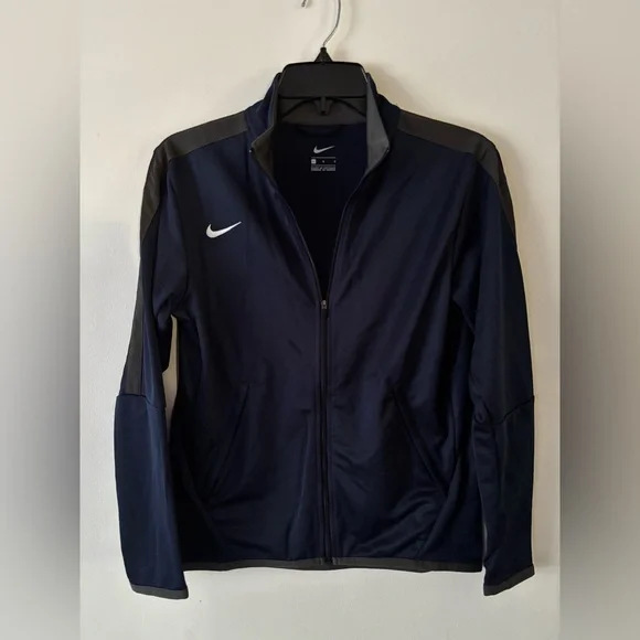 Nike navy blue and gray lightweight zip up athletic jacket youth large