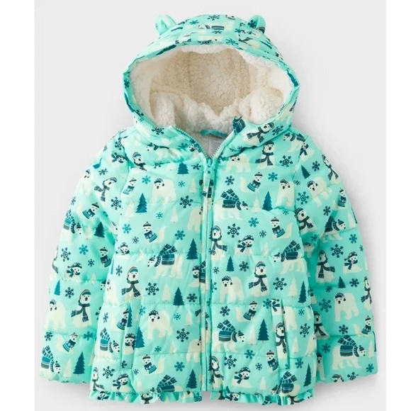 ❤️ Gymboree Girls Polar Bear Puffer Jacket - Nordic Adventure NWT‼️LAST ONE LEFT