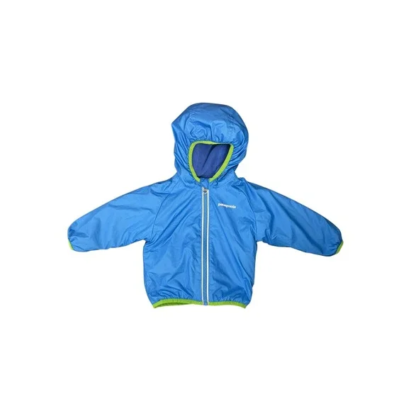 Patagonia Baby Duality Jacket Reversible Blue Fleece‎ Lined Hooded  Size 3M