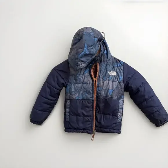 The North Face Jacket Toddler 3T Reversible Mount Chimbo Bear Zip Puffer