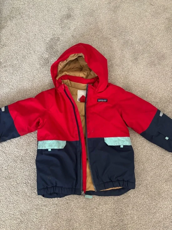 Patagonia Kids Ski Jacket and Pants in Red, Navy & Mint