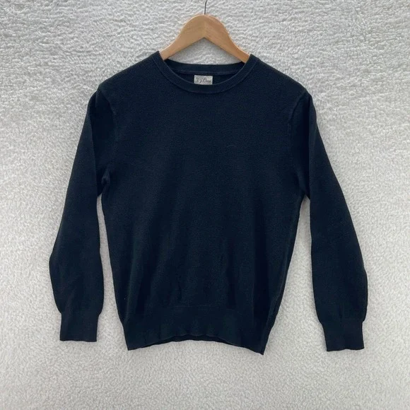 J Crew Shirt Mens Small Black Waffle Knit Thermal Long Sleeve Preppy Y2K Casual