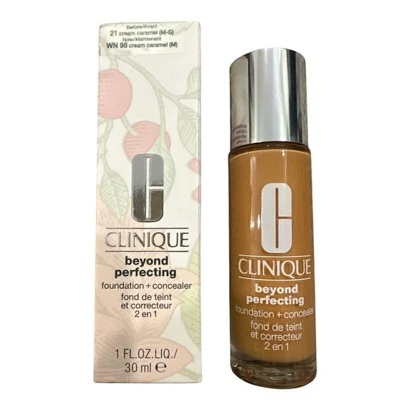 Clinique Beyond‎ Perfecting Foundation Concealer WN 98 Cream Caramel 1oz New Box