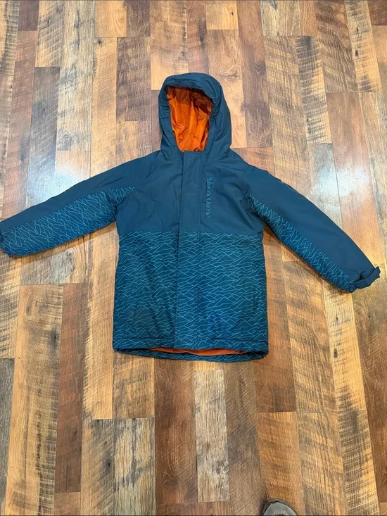 Navy and Orange Hooded Winter Jacket 8 (5240)