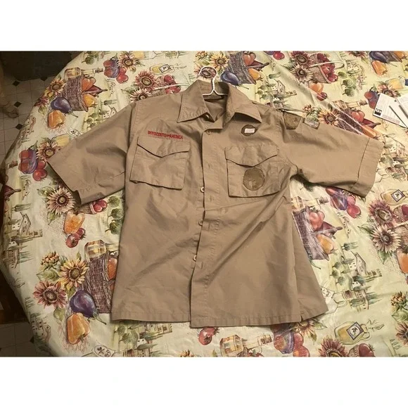 Vented Microfiber Poly Boy Scout BSA UNIFORM SHIRT Youth Medium New Style N88