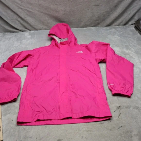 North Face Jacket Girl XL Pink Wind Rain Waterproof Full Zip Lightweight Outdoor