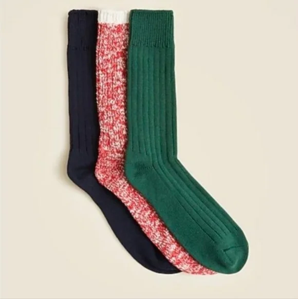J.Crew Lodge socks three-pack - Cotton Blend O/S BNWT SO $90*