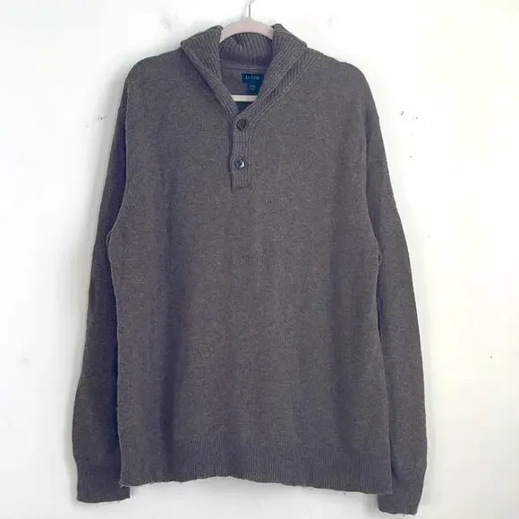J. Crew lambs wool blend shawl collar pullover sweater sz XXL