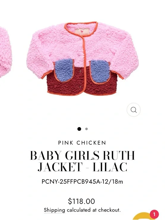 Pink Chicken Baby Girls Ruth Jacket - Lilac Pink & Burgundy