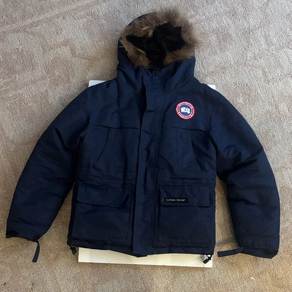 Canada Goose Navy Down Parka with Fur-Trim Hood