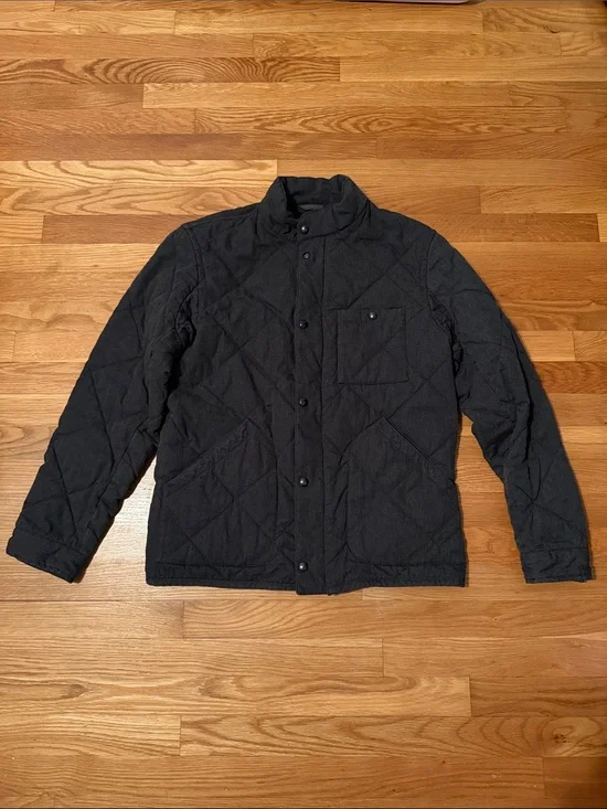 J. Crew Sussex Quilted Jacket Coat Primaloft size medium dark gray