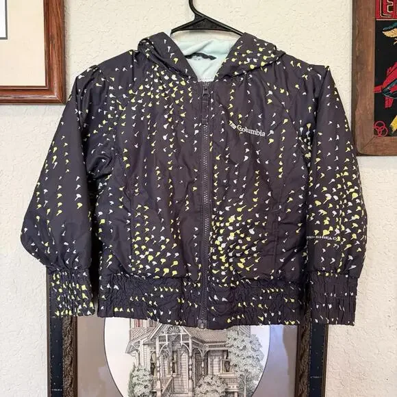 Vintage 00s Columbia Windbreaker Size‎ 6 Gray Full Zip Hooded Lined Jacket Girls