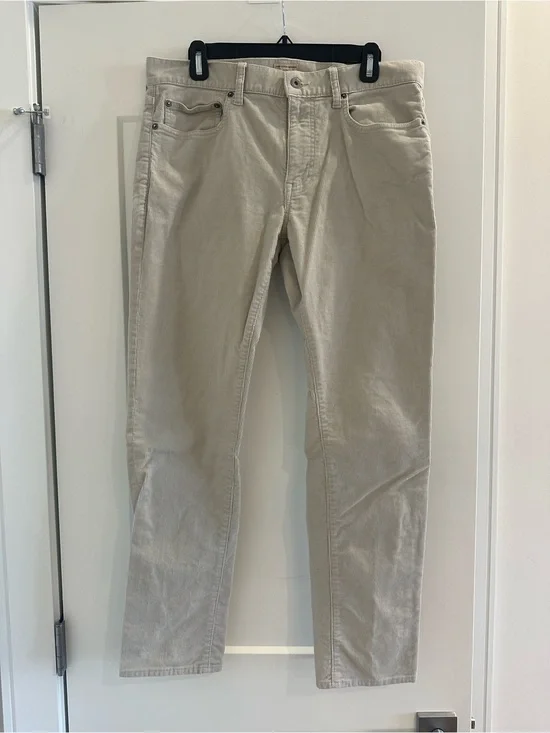 J Crew Men’s Neutral Beige Slim Straight Corduroy Pants