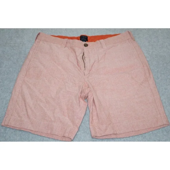 J Crew Gramercy Shorts Mens 32 Orange Cotton Oxford Summer 8