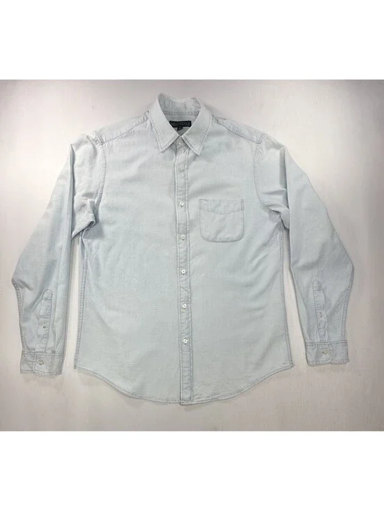 J Crew Mercantile Pocketed Cotton Linen Button Up Blue Men M