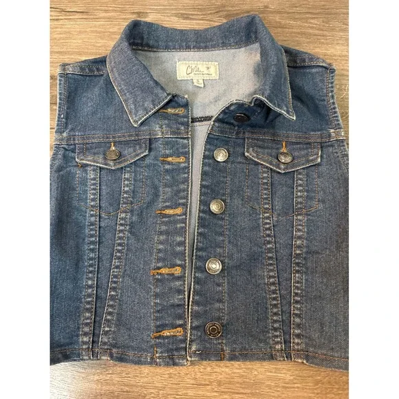 Chille Denim Architect Kids Small Blue Denim Button‎ Up Vest
