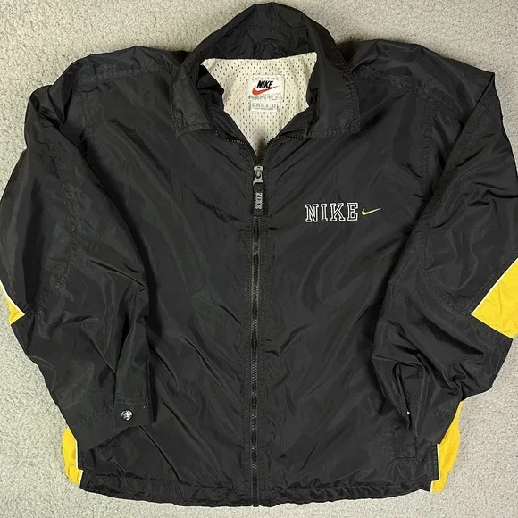 VTG 90s Nike Jacket Youth Boys Size L (14-16) Full‎ Zip Mesh Lined Windbreaker