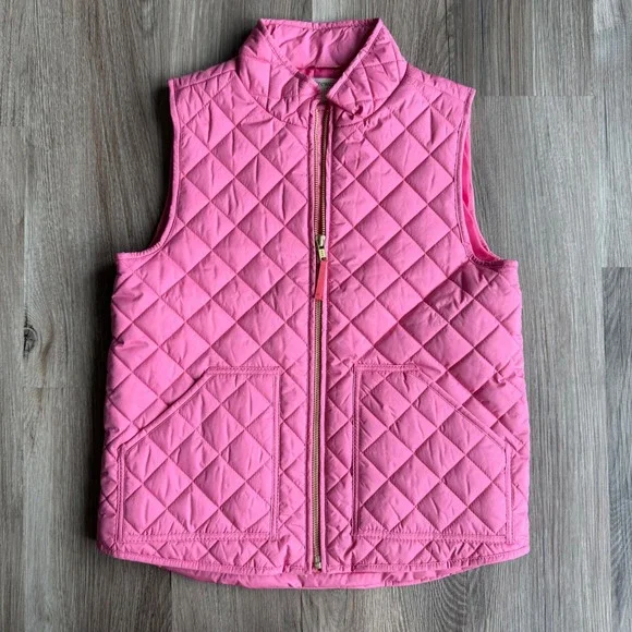 Crewcuts J.Crew Girls Pink‎ Quilted Puffer Vest Re-Imagined Size Medium M