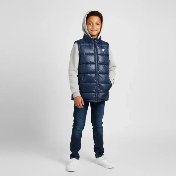 Champion Kids Activewear W/ Attached Hood & Sleeve‎ Puffer Quilted Jacket Medium