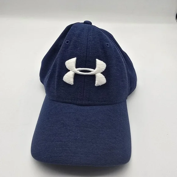 Under Armour UA Navy Blue Stretch Fit Hat Cap XL/2XL Embroidered Logo