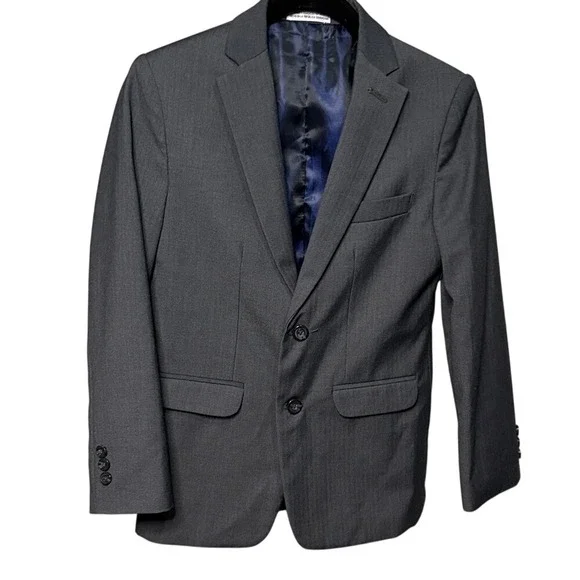 IZOD Charcoal Gray Blazer Jacket‎ Boys Size 12 Reg Two Button