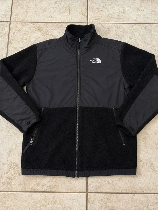 Youth Boys The North Face Black Denali Fleece Zip Jacket Size XL