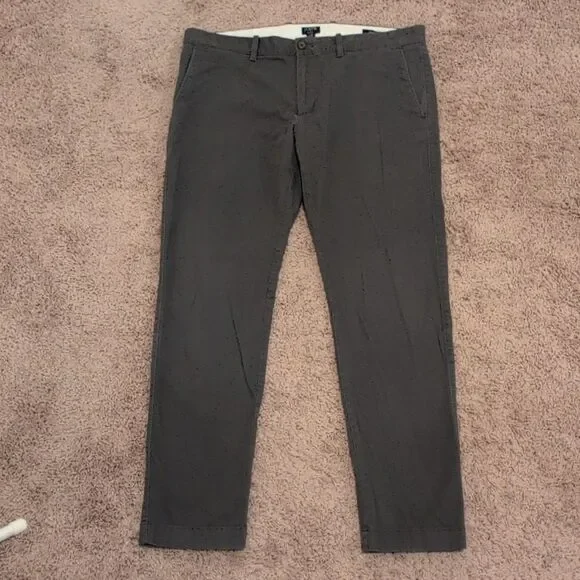 J.CREW Men's Gray Twill Chino Pants Slim Fit Straight Leg Size 36
