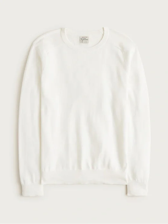 J. Crew Pima cotton crewneck sweater in Ivory Size M $79.50 NWT CP719
