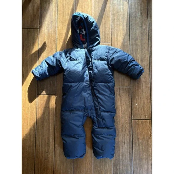Columbia 12-18M Infant Hooded Bunting Snowsuit Blue One Piece Winter Coat