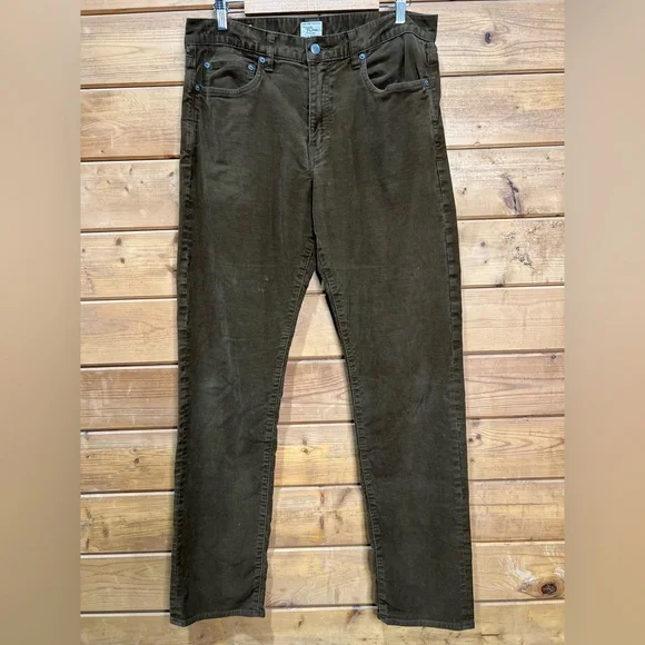 J.Crew 770 Slim Corduroy Pants Brown Stretch 34x34